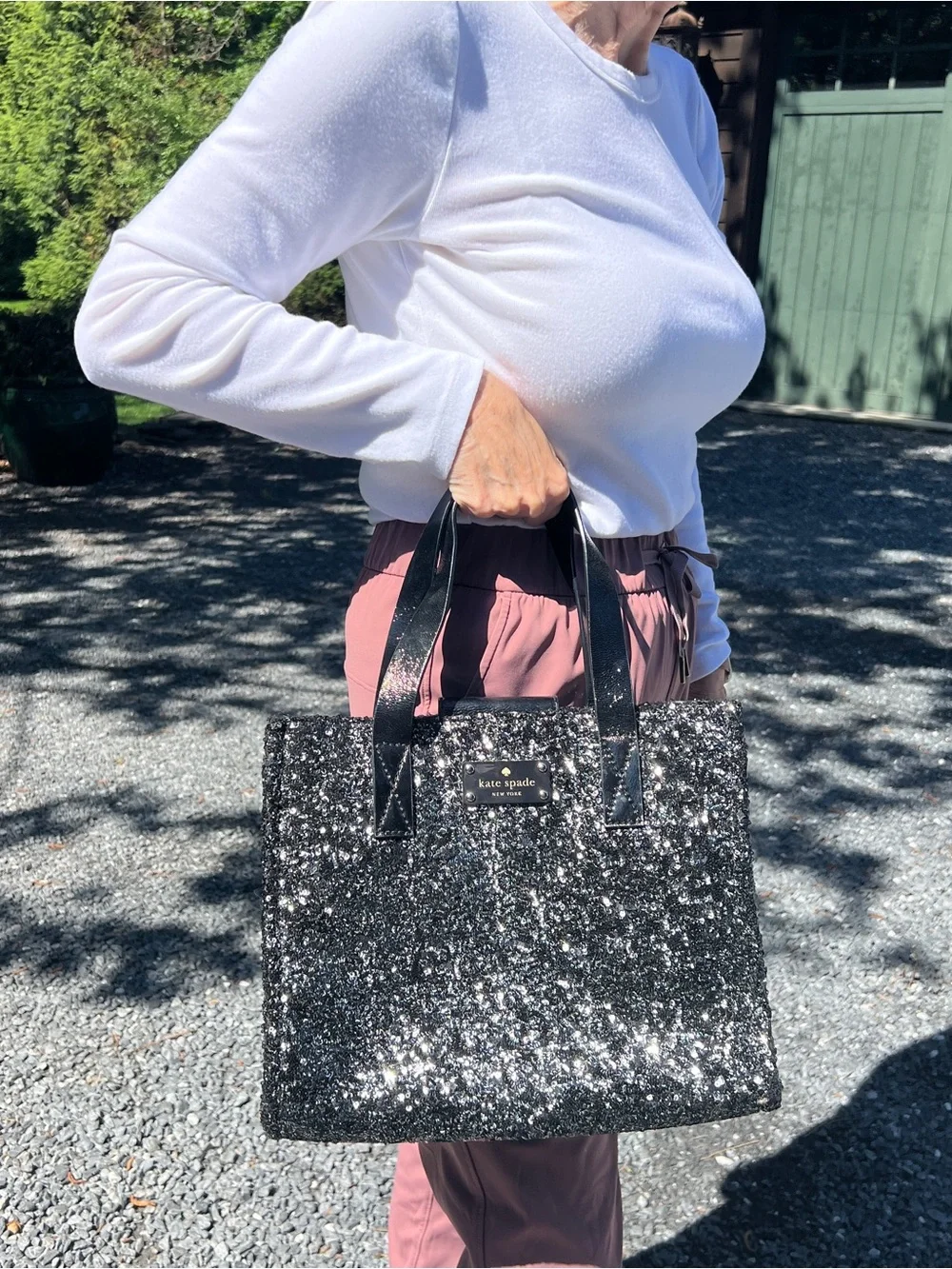 kate spade Black Glitter Tote Bag - Picture 1 of 5